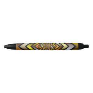 Luminous Tunnel Colourful Trippy Fractal Graphic Black Ink Pen