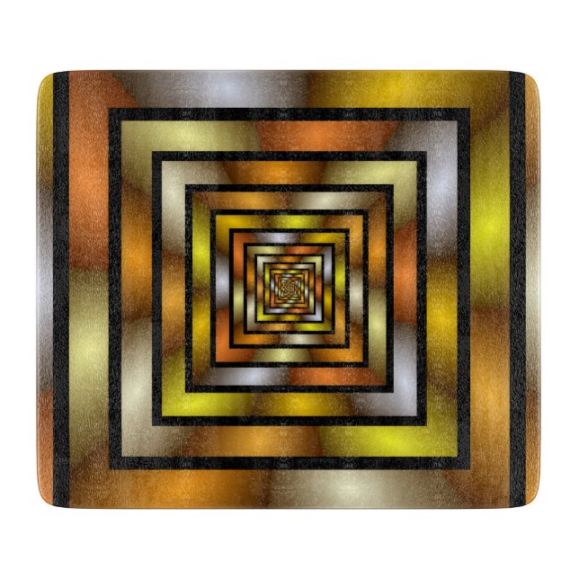 Luminous Tunnel Colourful Trippy Fractal Graphic Cutting Board (Front)