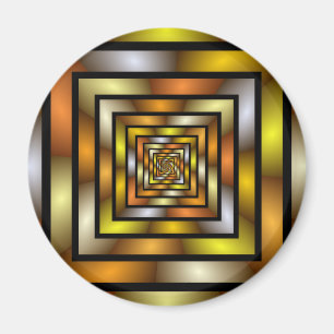 Luminous Tunnel Colourful Trippy Fractal Graphic Magnet