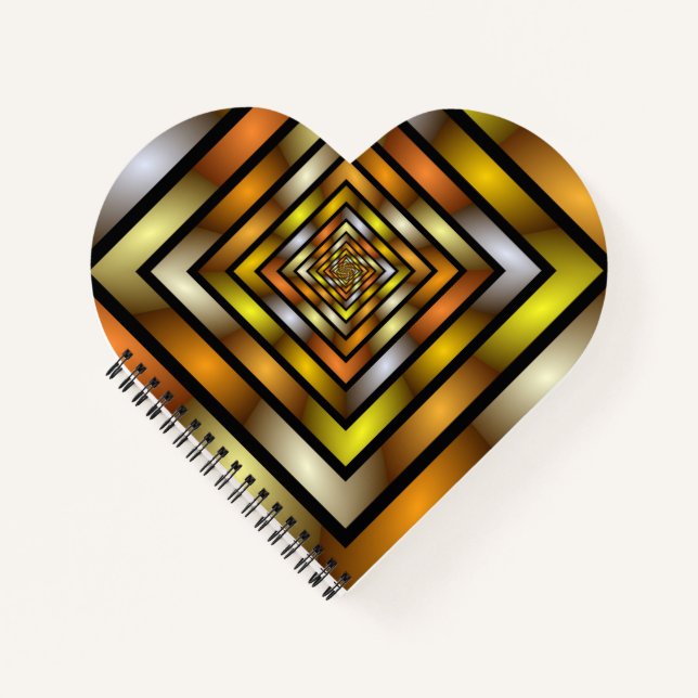 Luminous Tunnel Colourful Trippy Fractal Graphic Notebook (Front)