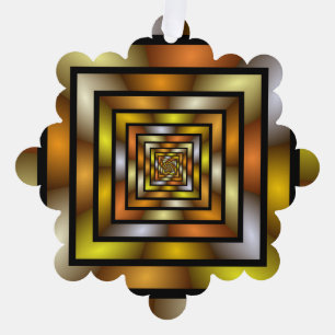 Luminous Tunnel Colourful Trippy Fractal Graphic Ornament Card