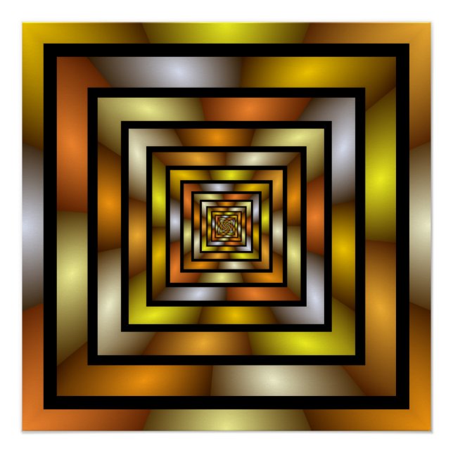 Luminous Tunnel Colourful Trippy Fractal Graphic Poster (Front)