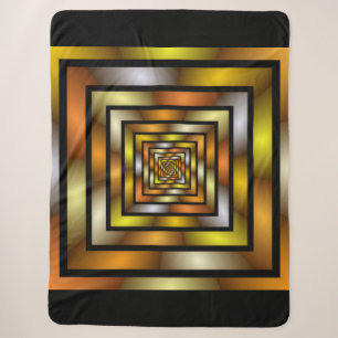 Luminous Tunnel Colourful Trippy Fractal Graphic Sherpa Blanket
