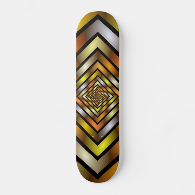 Luminous Tunnel Colourful Trippy Fractal Graphic Skateboard (Front)