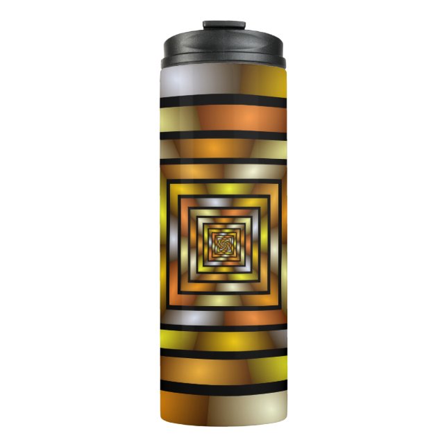 Luminous Tunnel Colourful Trippy Fractal Graphic Thermal Tumbler (Front)