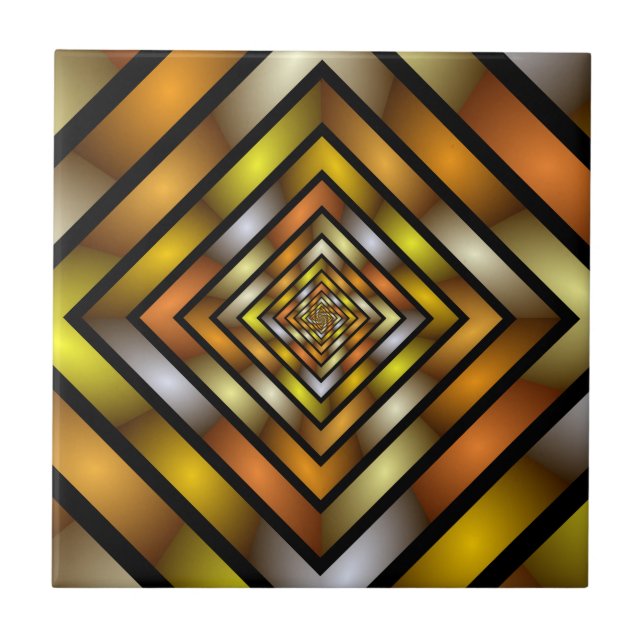 Luminous Tunnel Colourful Trippy Fractal Graphic Tile (Front)