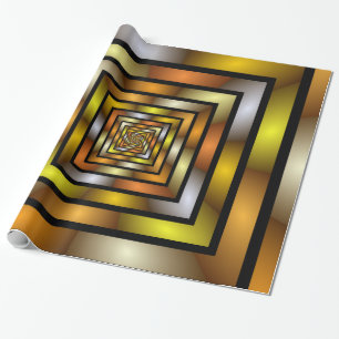 Luminous Tunnel Colourful Trippy Fractal Graphic Wrapping Paper