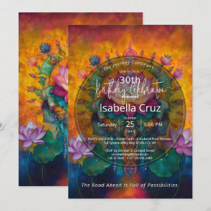 Luminous Unfolding   Lotus Flower Design Invitation