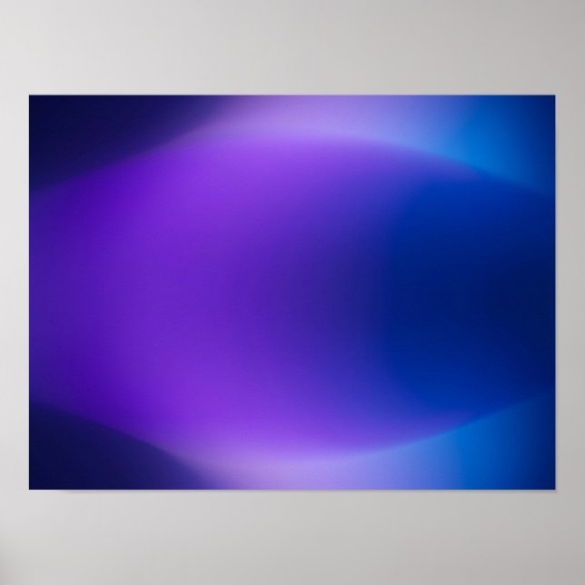 Luminous Violet Blue Gradient Abstract Poster (Front)