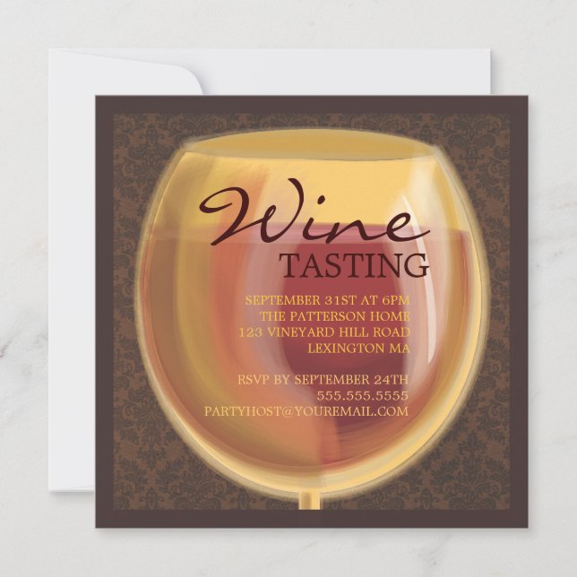 Luminous Wine Glass Wine Tasting Party Invitation (Front)