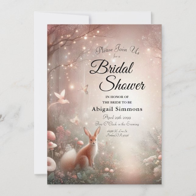 Luminous Woodland Realm of Sparkle and Bloom Invitation (Front)