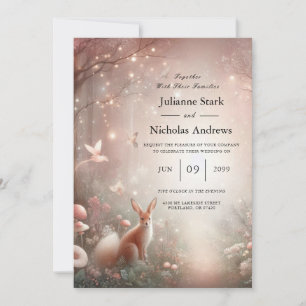 Luminous Woodland Realm of Sparkle and Bloom Invitation