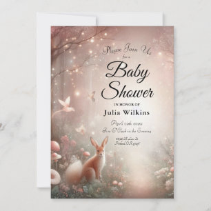Luminous Woodland Realm of Sparkle and Bloom Invitation
