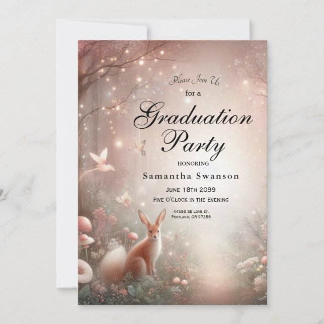 Luminous Woodland Realm of Sparkle and Bloom Invitation (Front)