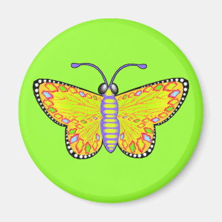 Luminous Yellow Butterfly Magnet