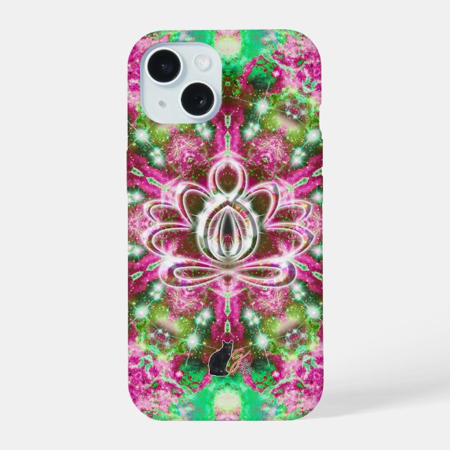 Luminous Zen Lotus iPhone 15 Case (Back)