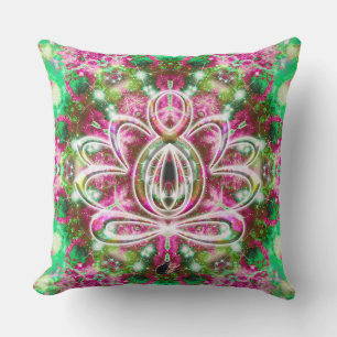 Luminous Zen Lotus Throw Pillow