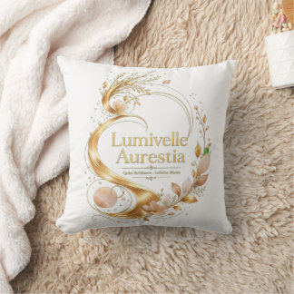Lumivelle Aurestia – Coussin Élégance Fleur Dorée