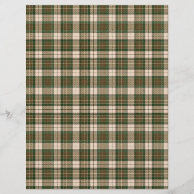 Lumjack Plaid Vert Brown Beige papier d'artisanat (Devant)