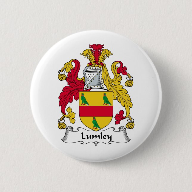Lumley Family Crest 2 Inch Round Button (Front)