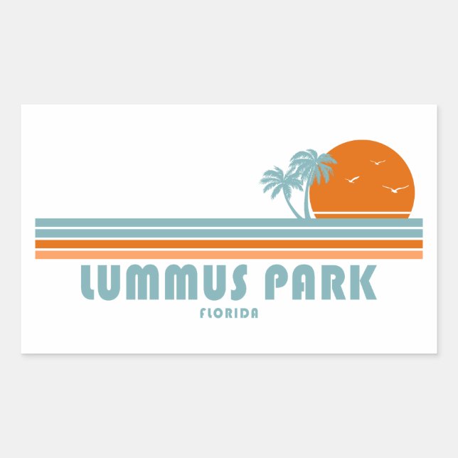 Lummus Park Florida Sun Palm Trees Sticker (Front)