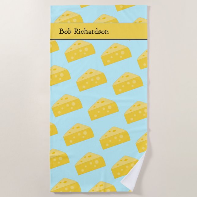 Lump of Cheese - Personalize with Name / Initial Beach Towel (Front)