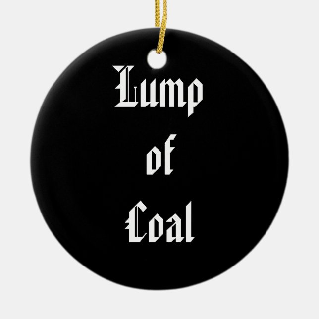 Lump of Coal Ceramic Ornament (Front)