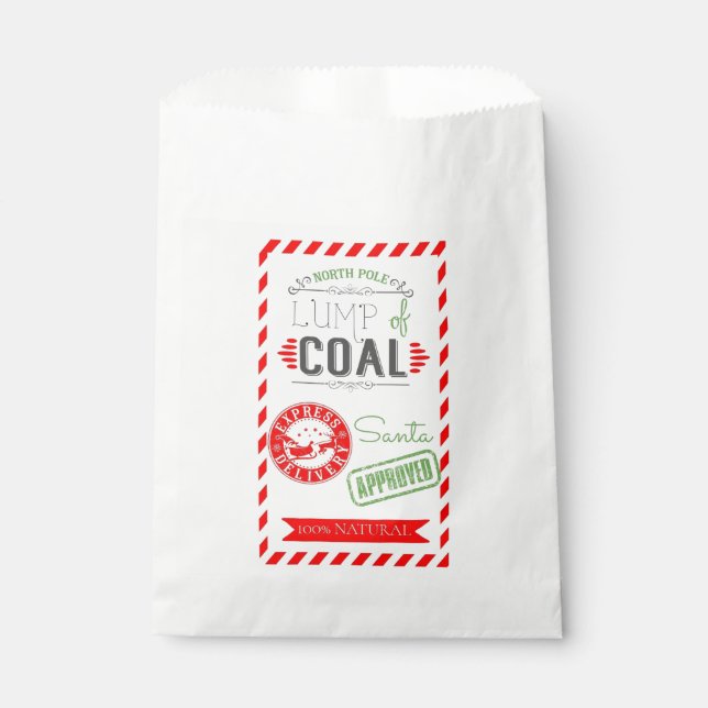 lump of coal Christmas party joke gift Favour Bag (Front)