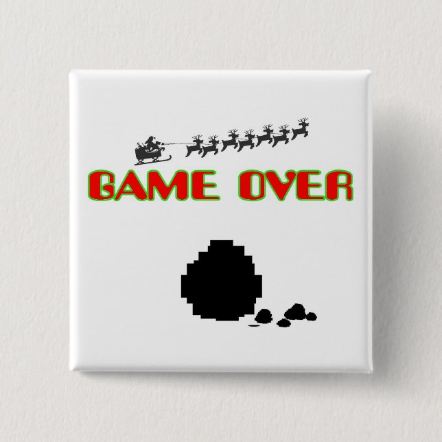 Lump Of Coal-Game Over 2 Inch Square Button (Front)