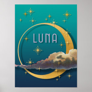 Luna and the Night Sky Poster