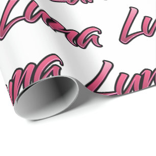 Luna faded pink personalized gift paper