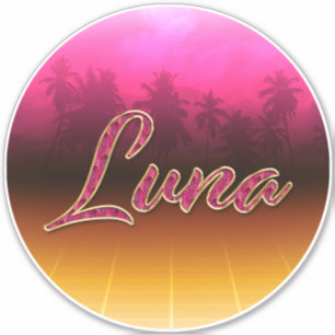 Luna First name golden pink sticker sticker