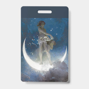 Luna Goddess at Night Scattering Stars Badge