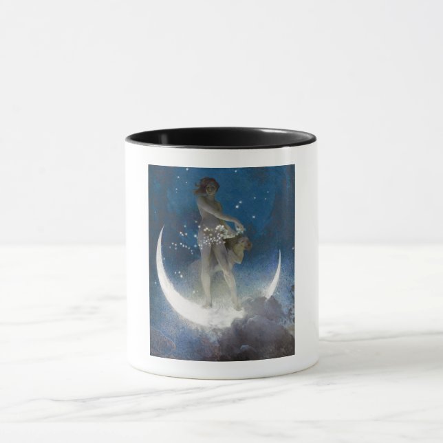 Luna Goddess at Night Scattering Stars Mug (Center)