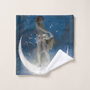 Luna Goddess at Night Scattering Stars Wash Cloth