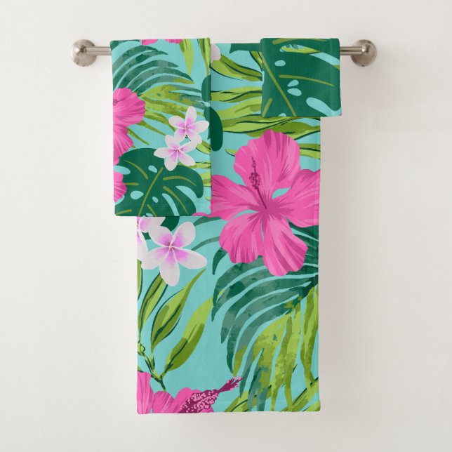 Luna Hibiscus Garden Hawaiian - Rose et Turq (En situation)