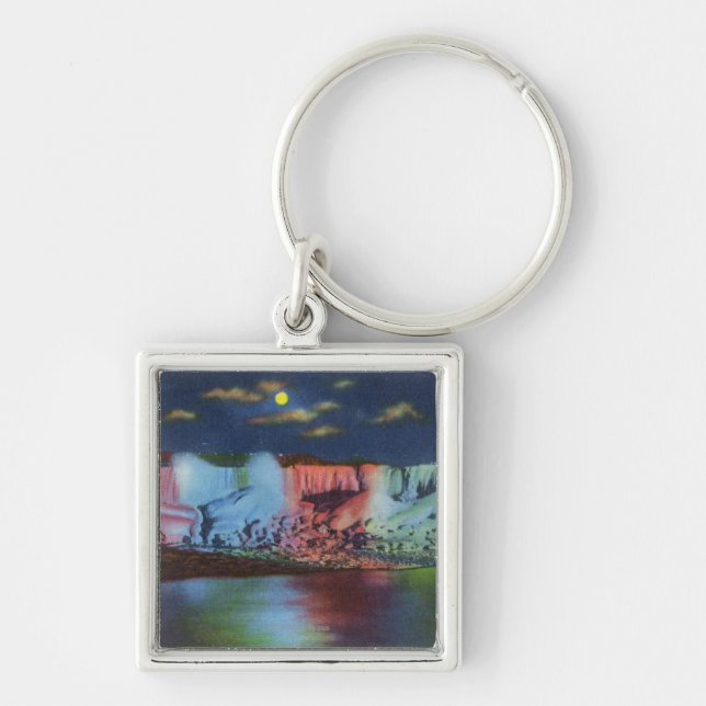 Luna Island Night View of New Rainbow Bridge Keychain (Front)