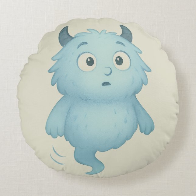 Luna Kissen - The Dreamy ADHD Monster Round Pillow (Front)