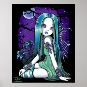 "Luna" Lune gothique Lilly Poster d'Art Fairy