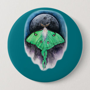 Luna Moon Moth 4 Inch Round Button