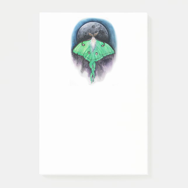 Luna Moon Moth Post-it Notes (Front)