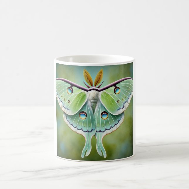 Luna Moth 010824IREF203 - Watercolor Coffee Mug (Center)