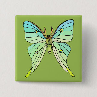 Luna Moth 2 Inch Square Button