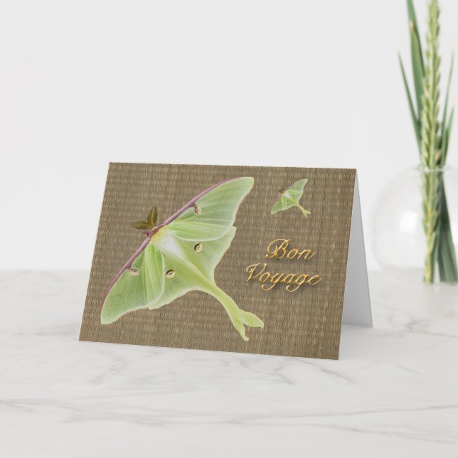 Luna Moth Bon Voyage Card (Front)