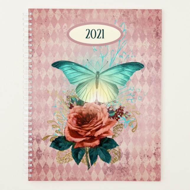 Luna Moth Bouquet Custom Planner (Front)