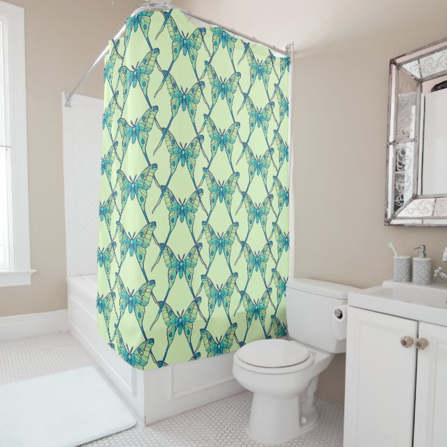 Luna moth butterfly insect blue green (In Situ)