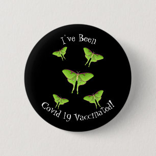 Luna Moth cartoon illustration 2 Inch Round Button