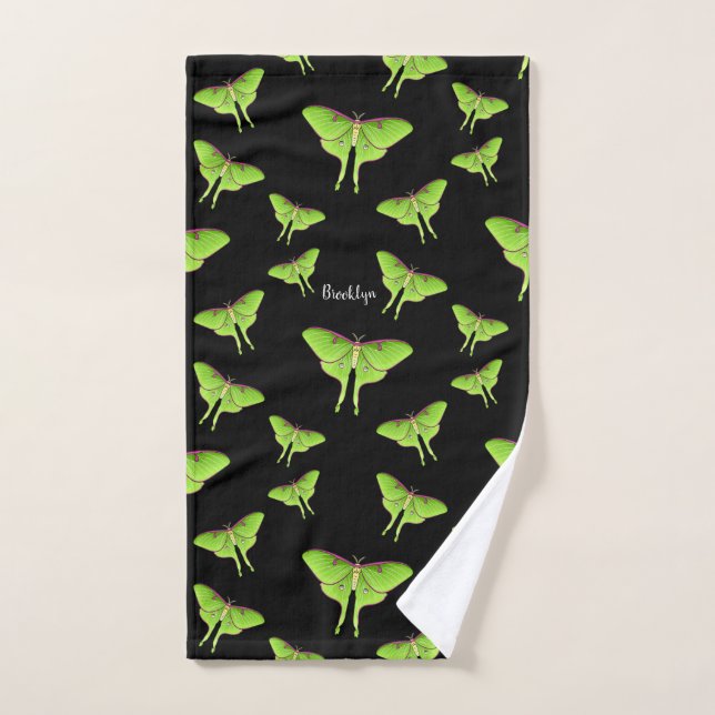 Luna Moth cartoon illustration  Bath Towel Set (Hand Towel)