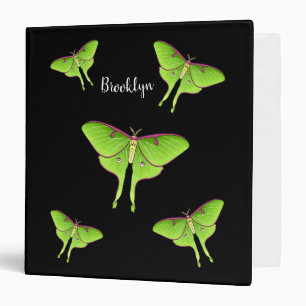 Luna Moth cartoon illustration Binder