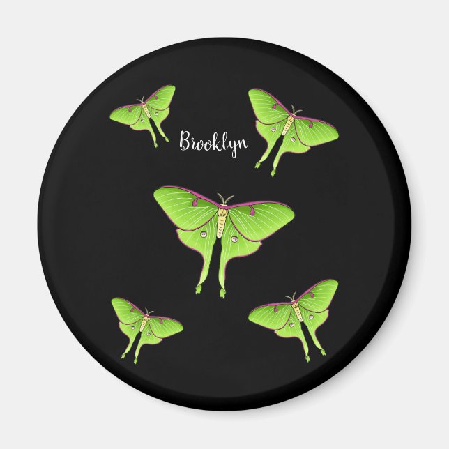 Luna Moth cartoon illustration  Magnet (Front)